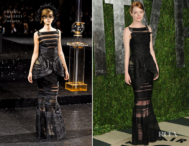 Emma Stone In Chanel Couture - 2012 Vanity Fair Oscar Party - Red ...
