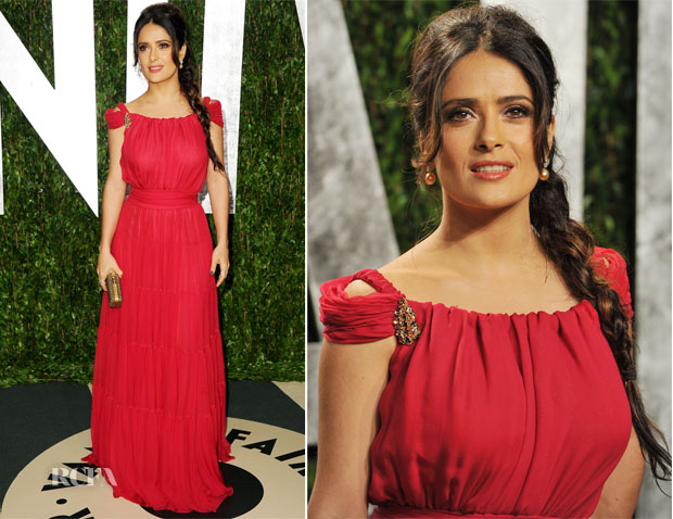Salma Hayek In YSL - 2012 Vanity Fair Oscar Party