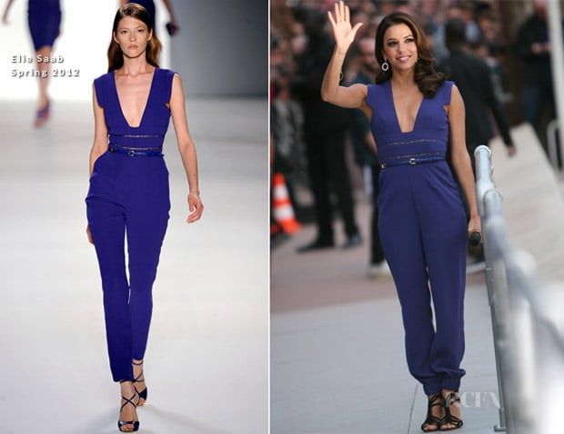 Eva Longoria In Elie Saab - ‘Le Grand Journal’