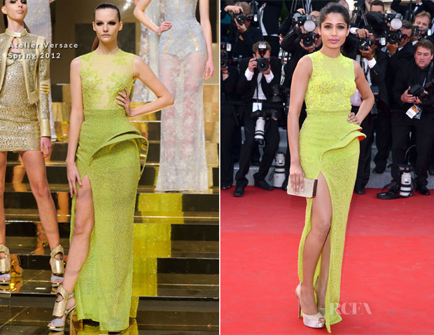 Freida Pinto In Atelier Versace - ‘De Rouille et D'Os’ Cannes Film Festival Premiere