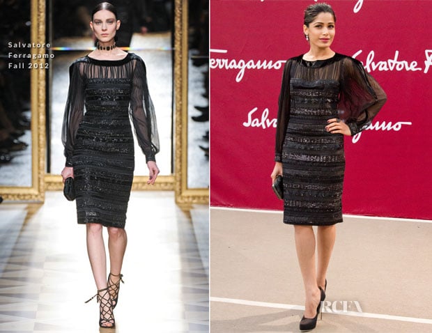 Freida Pinto In Salvatore Ferragamo – Salvatore Ferragamo Resort 2013 Presentation