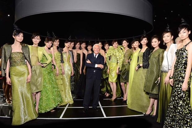 Giorgio Armani and models