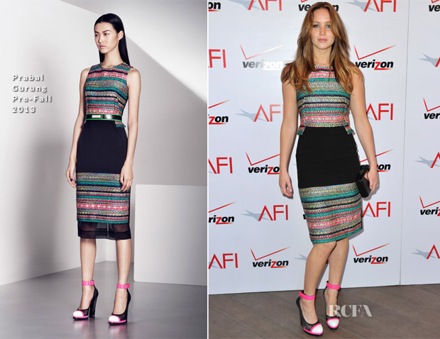 Jennifer Lawrence In Prabal Gurung - 2013 AFI Awards