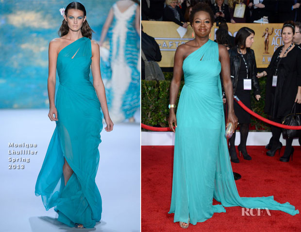 Viola Davis In Monique Lhuillier - 2013 SAG Awards