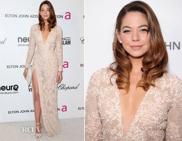 Analeigh Tipton In Elie Saab - 2013 Elton John AIDS Foundation Oscars Party