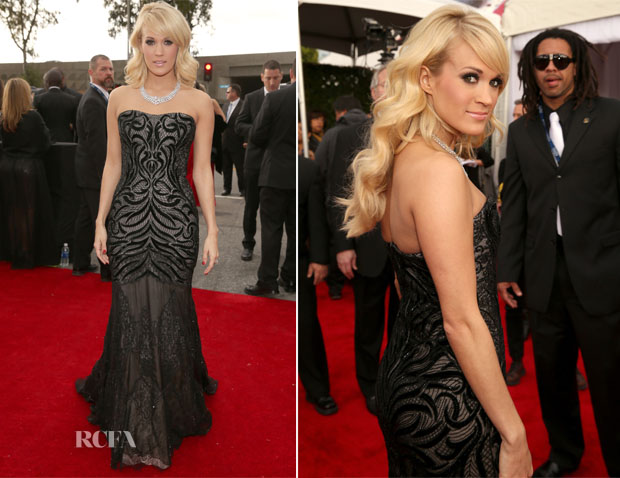 Carrie Underwood In Roberto Cavalli - 2013 Grammy Awards