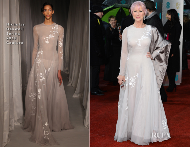 Helen Mirren In Nicholas Oakwell Couture - 2013 BAFTA Awards