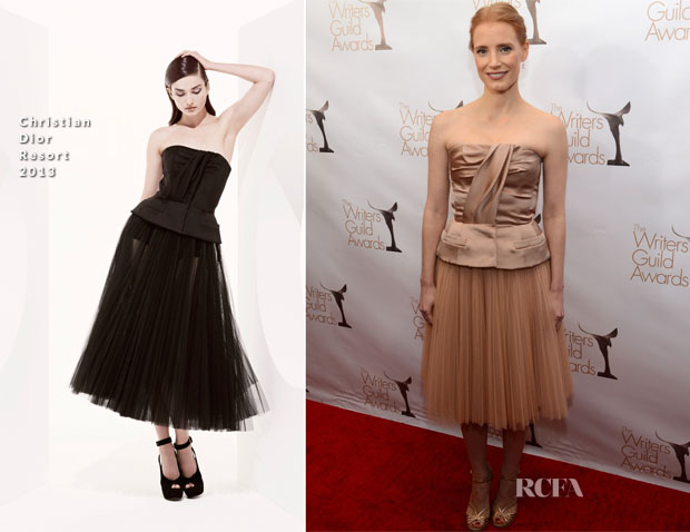 Jessica Chastain In Christian Dior - 2013 Writers' Guild Awards