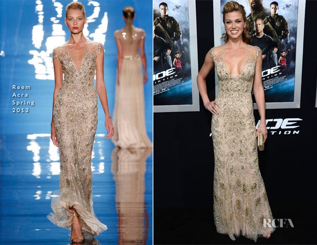 Adrianne Palicki In Reem Acra - 'GI Joe Retaliation' LA Premiere