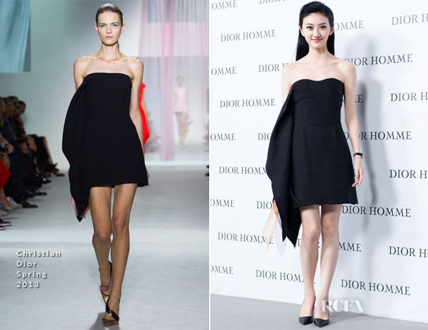Jing Tian In Christian Dior - Dior Homme Fall Winter 2013 Menswear Collection Show