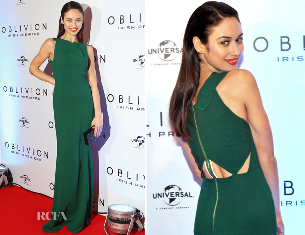 Olga Kurylenko In Roland Mouret - ‘Oblivion’ Dublin Premiere