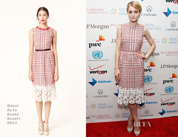 Jessica Stam In Oscar de la Renta - Social Innovation Summit May 2013