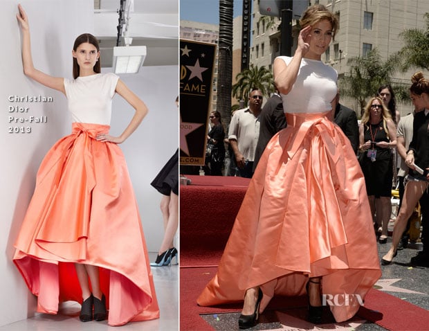 Jennifer Lopez In Christian Dior - Hollywood Walk Of Fame Unveiling