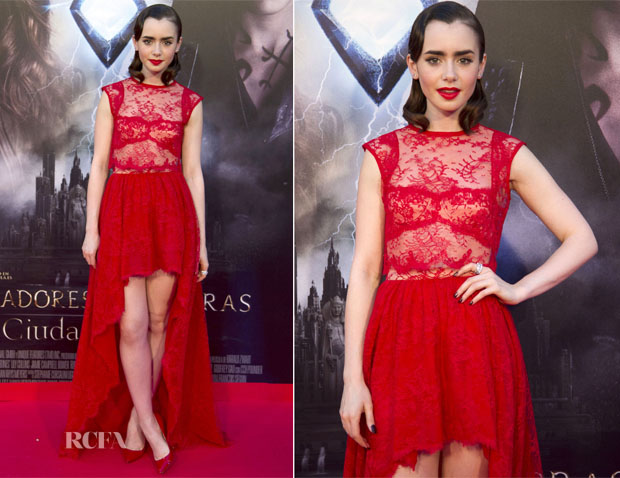 Lily Collins In Houghton – ‘The Mortal Instruments City Of Bones’ Madrid Premiere