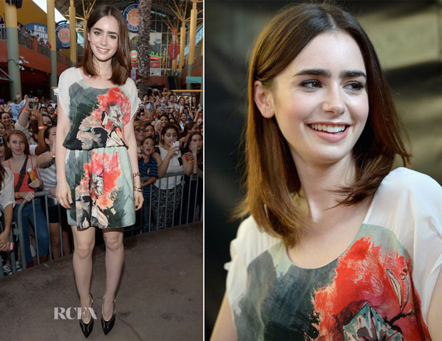Lily Collins In Sachin + Babi - ‘Mortal Instruments City of Bones’ Dolphin Mall Meet & Greet