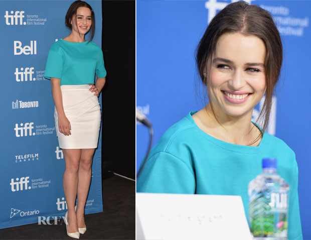 Emilia Clarke In Versace - 'Dom Hemingway' Toronto Film Festival Press Conference