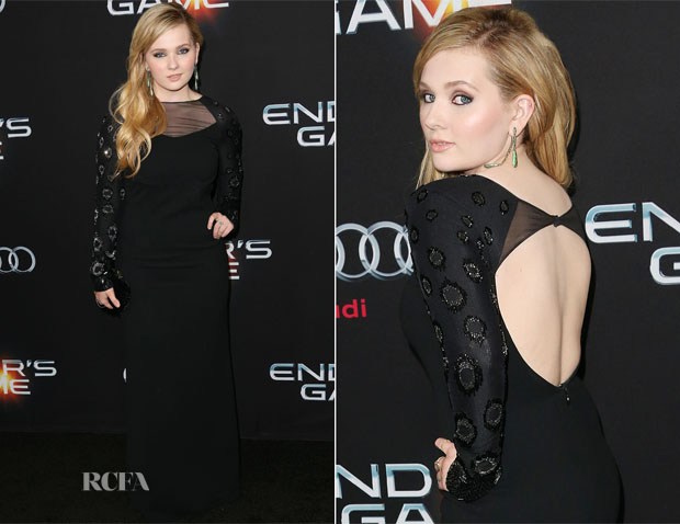 Abigail Breslin In Halston Heritage - ‘Ender’s Game’ LA Premiere