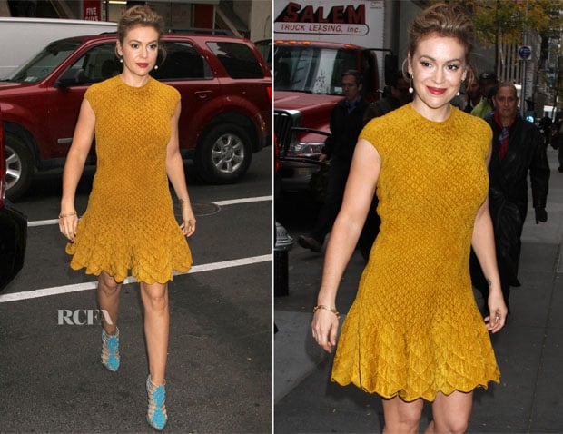 Alyssa Milano In Alexander McQueen - The Today Show