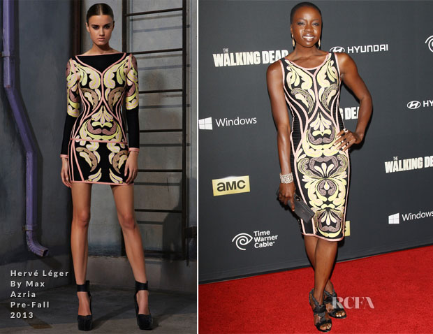 Danai Gurira In Hervé Léger By Max Azria - 'The Walking Dead' Season 4 Premiere