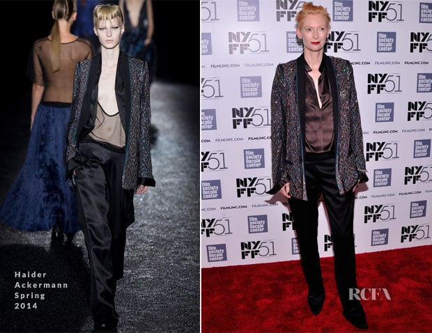 Tilda Swinton In Haider Ackermann - 'Only Lovers Left Alive' New York Film Festival Premiere