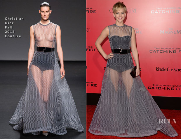 Jennifer Lawrence In Christian Dior Couture - 'The Hunger Games Cathching Fire' LA Premiere