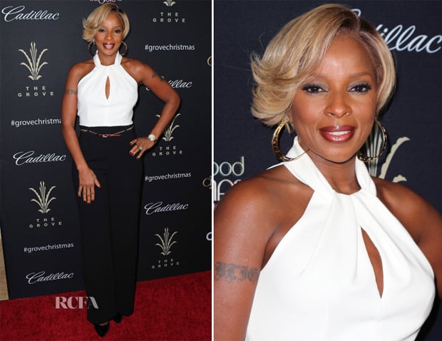 Mary J Blige In Trina Turk - The Grove's 11th Annual Christmas Tree Lighting Spectacular