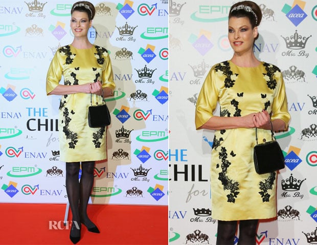 Linda Evangelista In Dolce & Gabbana - The Children For Peace Benefit Gala