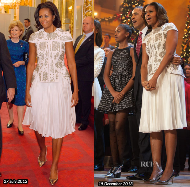 Michelle Obama In J Mendel - TNT’s Christmas in Washington 2013