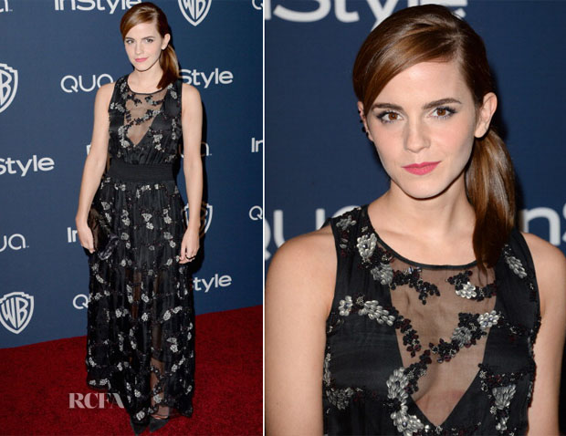 Emma Watson In Theory - InStyle and Warner Brothers Golden Globes Awards Party