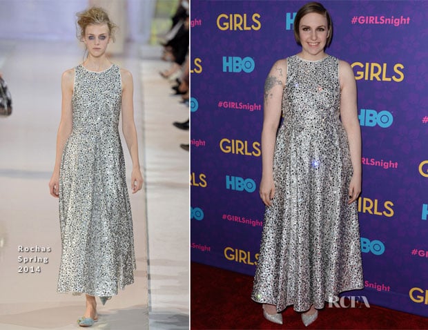 Lena Dunham In Rochas - 'Girls' Season Three Premiere