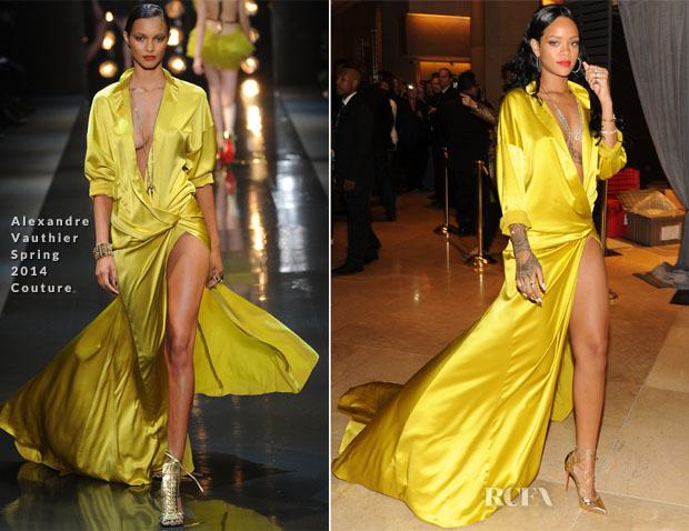 Rihanna In Alexandre Vauthier Couture - Clive Davis’ Pre-Grammy Party