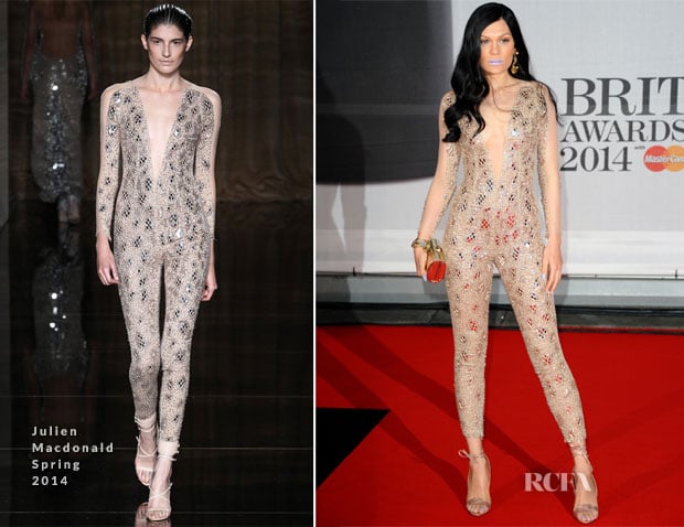 Jessie J In Julien Macdonald - Brit Awards 2014