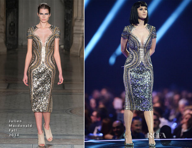 Katy Perry In Julien Macdonald - Brit Awards 2014