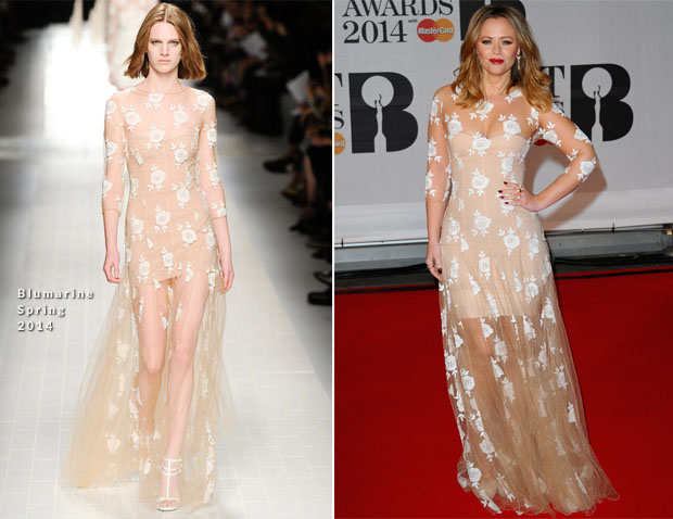 Kimberley Walsh In Blumarine - Brit Awards 2014
