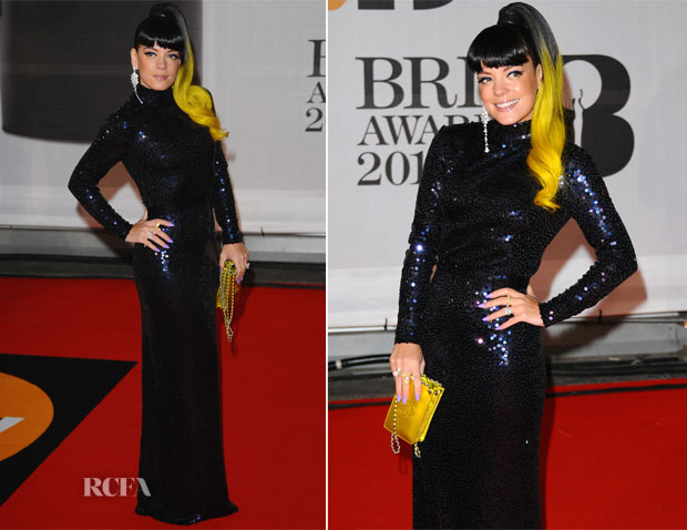 Lily Allen In Vintage Norrell - Brit Awards 2014