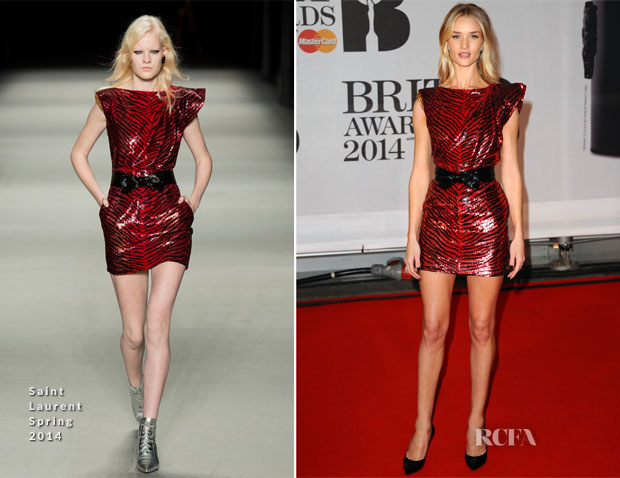 Rosie Huntington-Whiteley In Saint Laurent - Brit Awards 2014