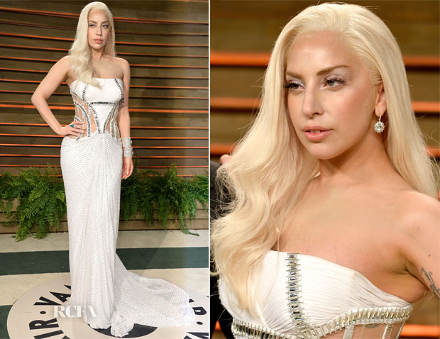 Lady Gaga In Atelier Versace - Vanity Fair Oscar Party 2014