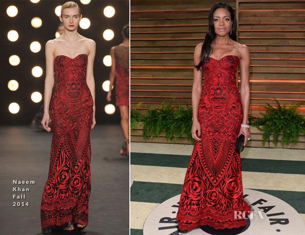 Naomie Harris In Naeem Khan - Vanity Fair Oscar Party 2014