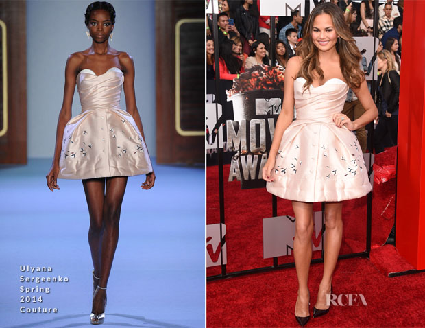 Chrissy Teigen In Ulyana Sergeenko Couture - MTV Movie Awards 2014