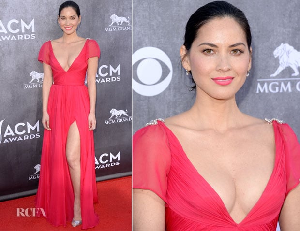 Olivia Munn In Reem Acra - ACM Awards 2014