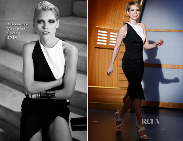 Emma Roberts In Alexandre Vauthier - Late Night with Seth Meyers