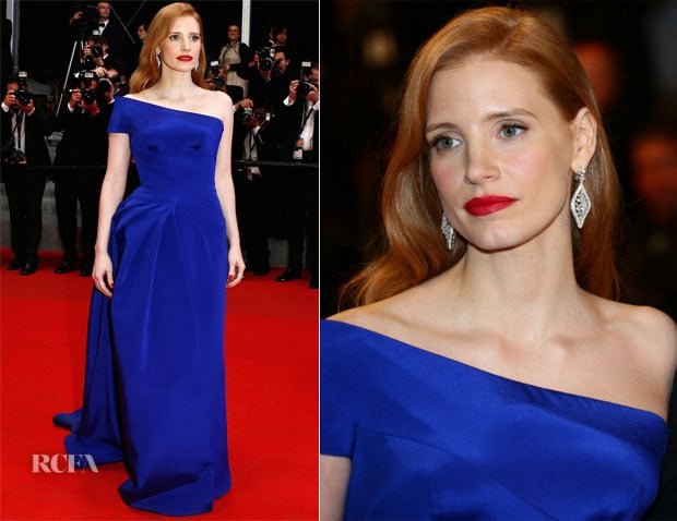 Jessica Chastain In Atelier Versace - 'The Disappearance of Eleanor Rigby' Cannes Film Festival Premiere