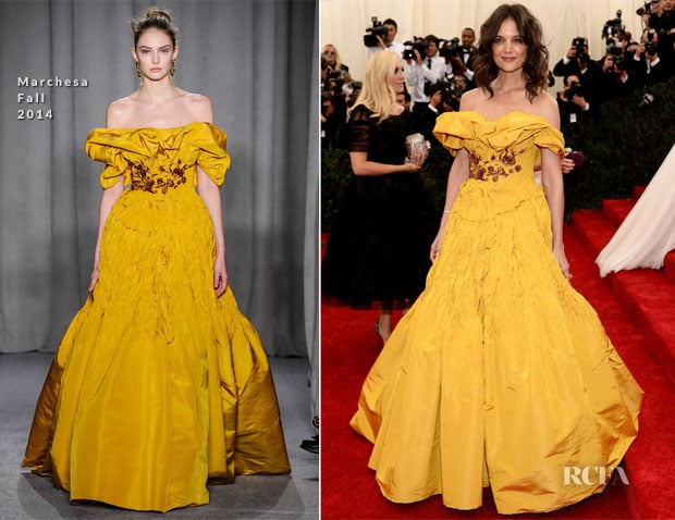 Katie Holmes In Marchesa - 2014 Met Gala