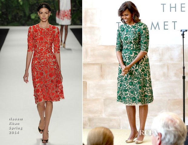 Michelle Obama In Naeem Khan - Costume Center Grand Opening