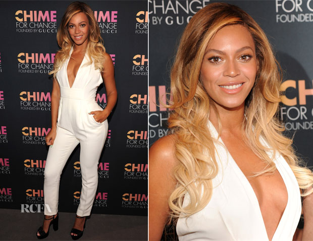 Beyonce Knowles In Gucci - Chime for Change One-Year Anniversary Event