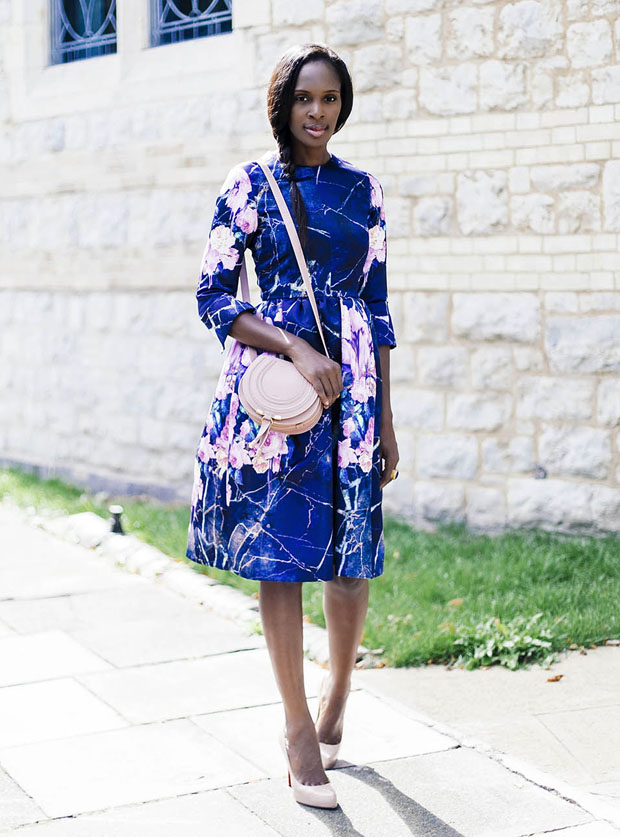 Catherine Kallon MSGM Floral-Print Duchess-Satin Dress