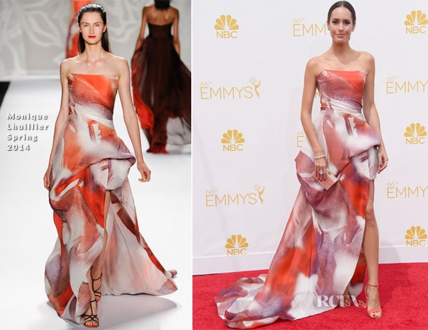 Louise Roe in Monique Lhuillier - 2014 Emmy Awards