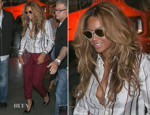 Beyonce Knowles In Maison Martin Margiela & Haute Hippie –  Nolita Restaurant