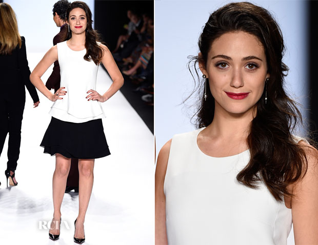 Emmy Rossum In Barbara Bui – Project Runway 2014 Final