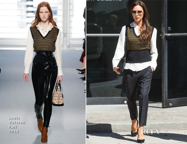 Victoria Beckham's Louis Vuitton Vest Street Style